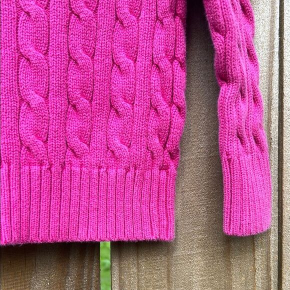 Ralph Lauren Girls Pink Preppy Cable Knit Long Sleeve Button Up Cardigan 2 2T - Picture 11 of 13